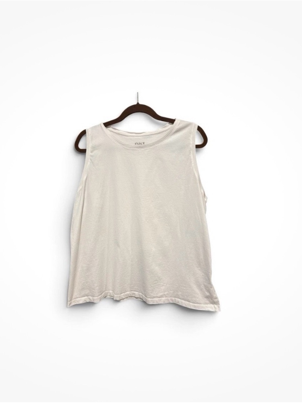 Pact Simple Scoop Neck Tank Top - Off-White